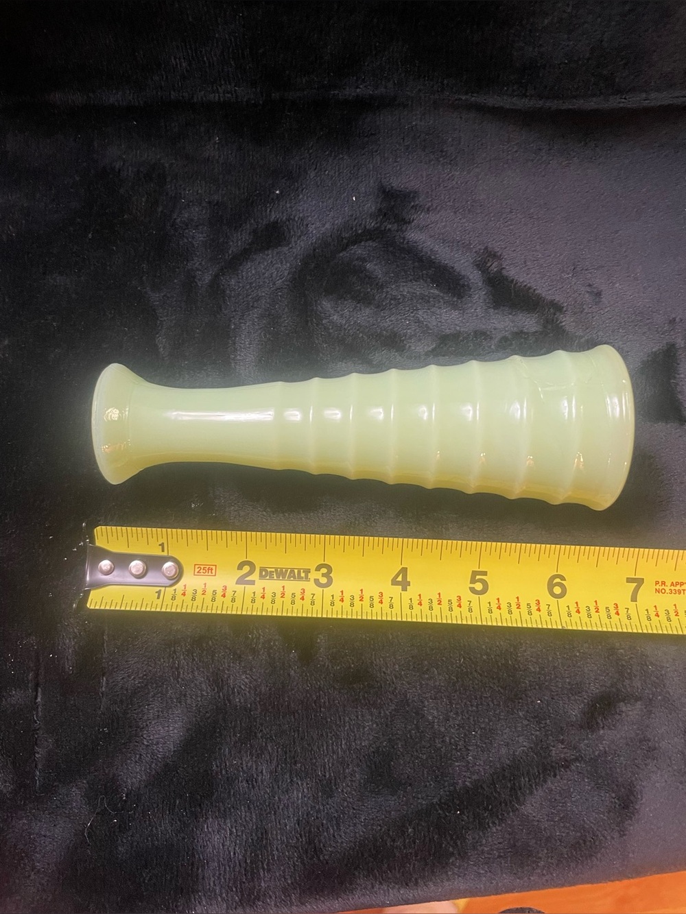 Vintage Jadeite Green Ribbed Glass Bud Vase -